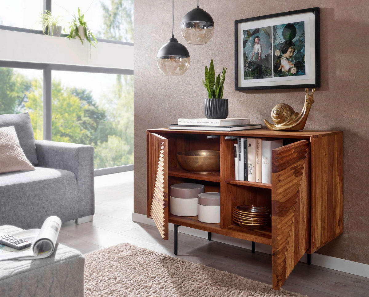 Sideboard rosenholz Nachbildung B/H/T: ca. 100x71x40 cm Sideboard - rosenholz (100,00/71,00/40,00cm) - Wohnling