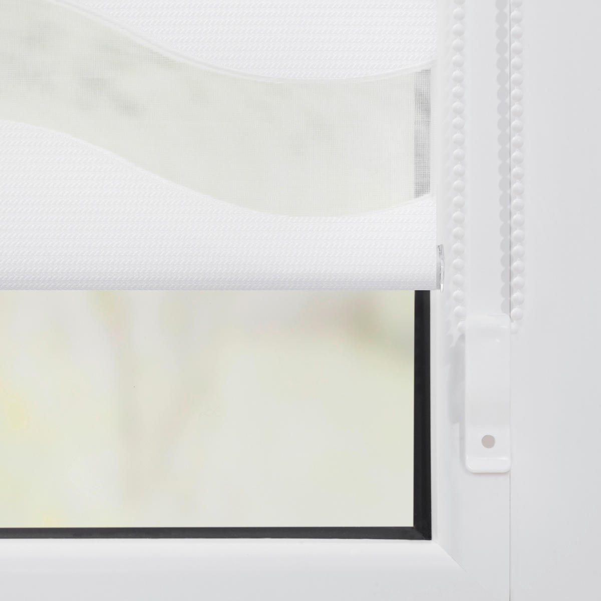 Doppelrollo Duo Welle weiß B/L: ca. 80x220 cm Duo Welle - weiß (80,00/220,00cm) - LICHTBLICK