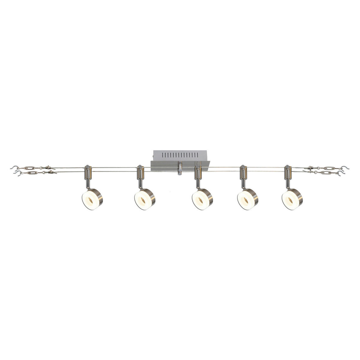 Näve Leuchten LED-Leuchten 1251042 stahlfarbig Metall Kunststoff B/H/T: ca. 6x12x50 cm 5 Brennstellen Tony - stahlfarbig (6,00/12,00/50,00cm) - Näve Leuchten