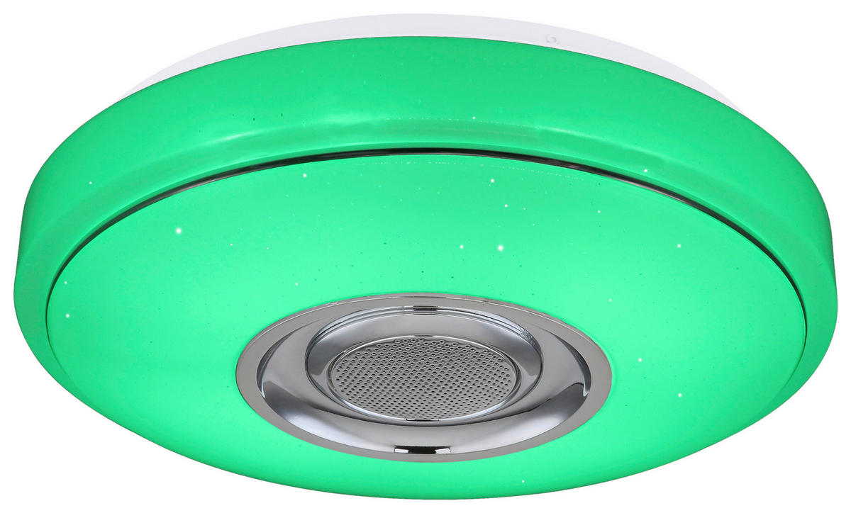 POCOline Deckenleuchte Sound weiß Chrom Kunststoff Metall H/D: ca. 8x34 cm Sound - weiß/Chrom (34,00/8,00cm) - POCOline