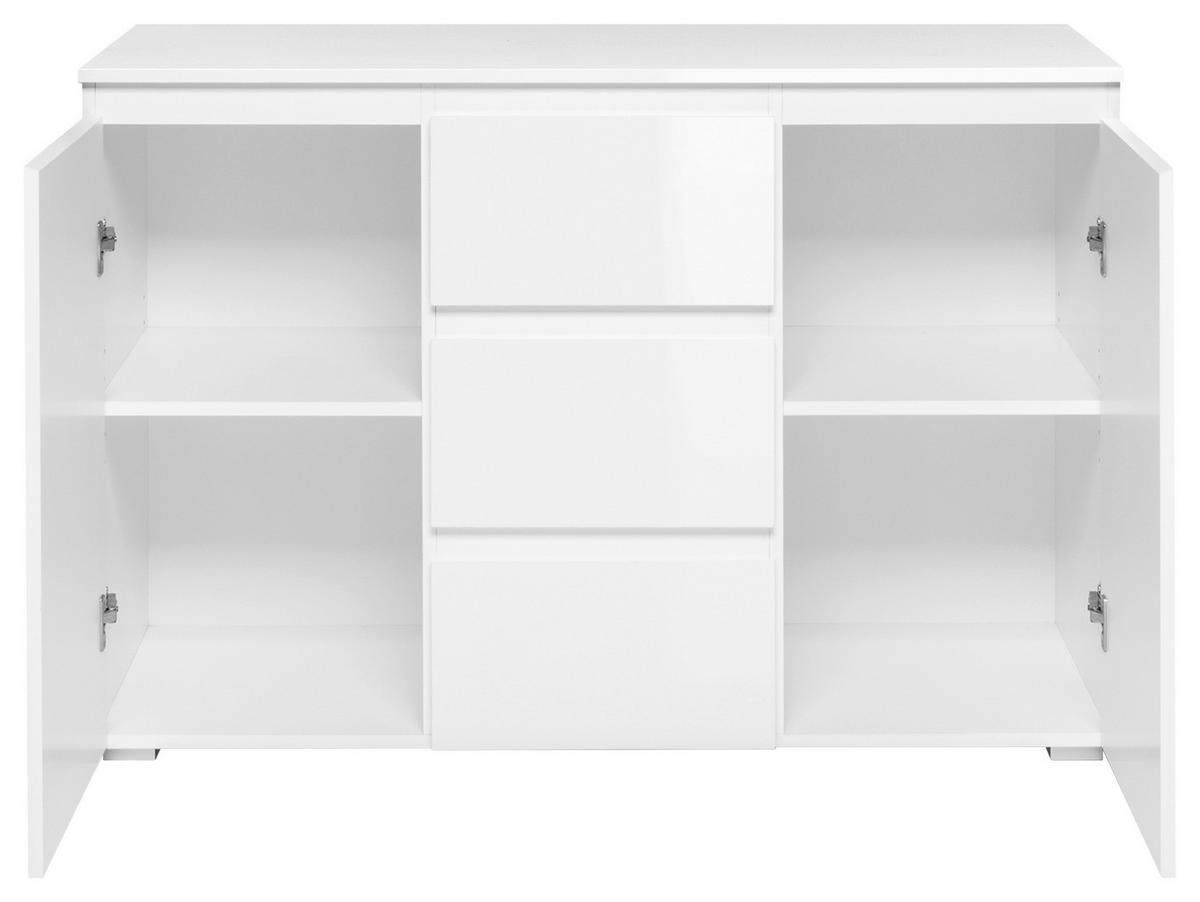 Kommode Capetown weiß glänzend weiß B/H/T: ca. 120x81x40 cm Capetown - weiß (120,00/81,00/40,00cm)