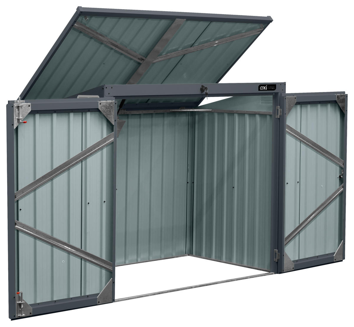 AXI Outdoor Living Mülltonnenbox Oscar anthrazit B/H/L: ca. 158x134x101 cm Oscar - anthrazit (101,00/158,00/134,00cm) - AXI Outdoor Living