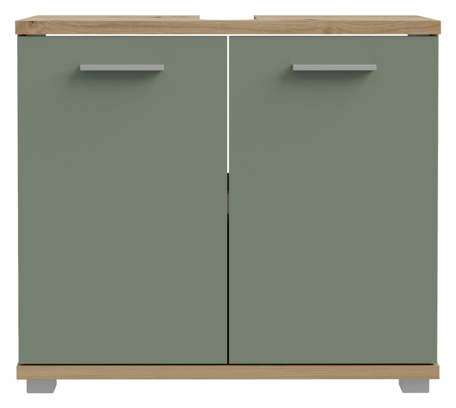 Waschbeckenunterschrank  Eiche Artisan Nachbildung salbei B/H/T: ca. 70x62x29 cm Champ_Waschbeckenunterschrank - Eiche/salbei (70,00/62,00/29,00cm)
