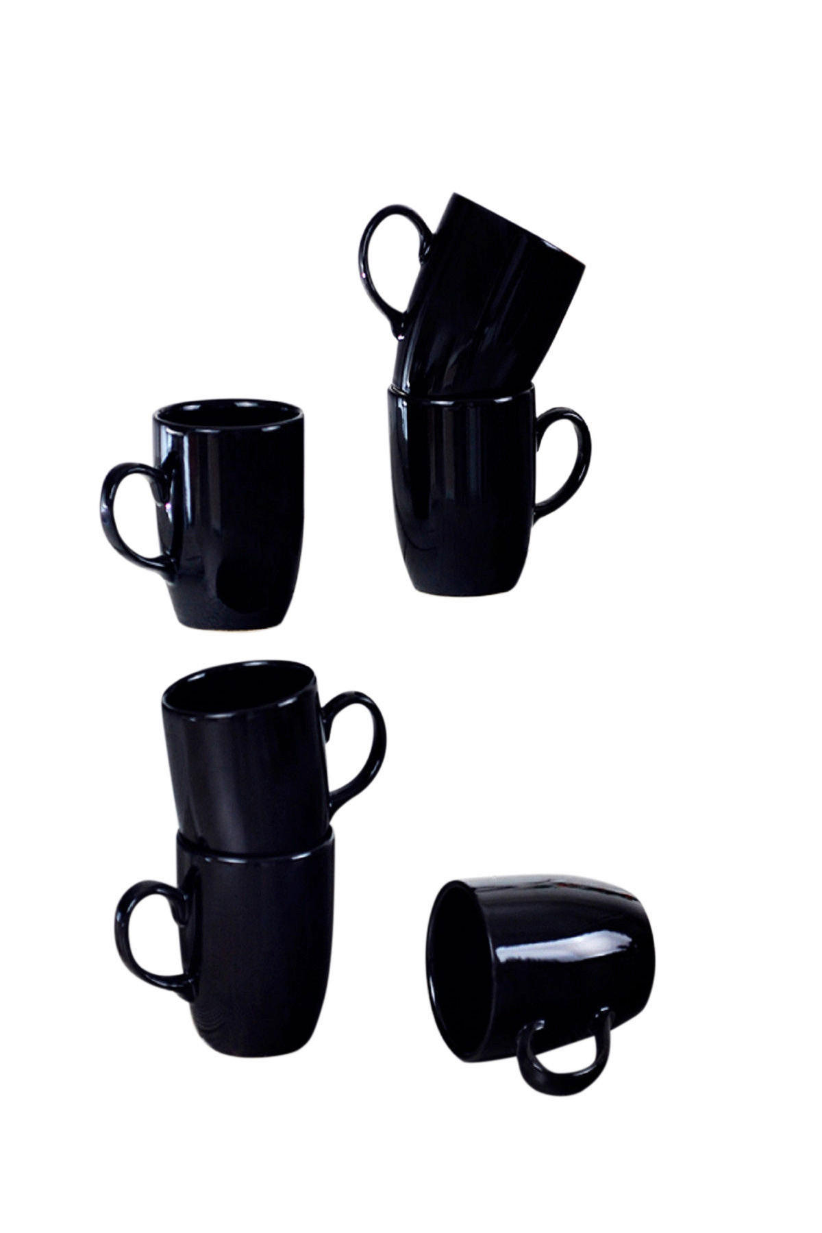HermiaConcept Kaffeebecher 6-tlg. schwarz Keramik 6 tlg. 6-tlg. - schwarz (7,90/7,90/9,50cm) - HermiaConcept