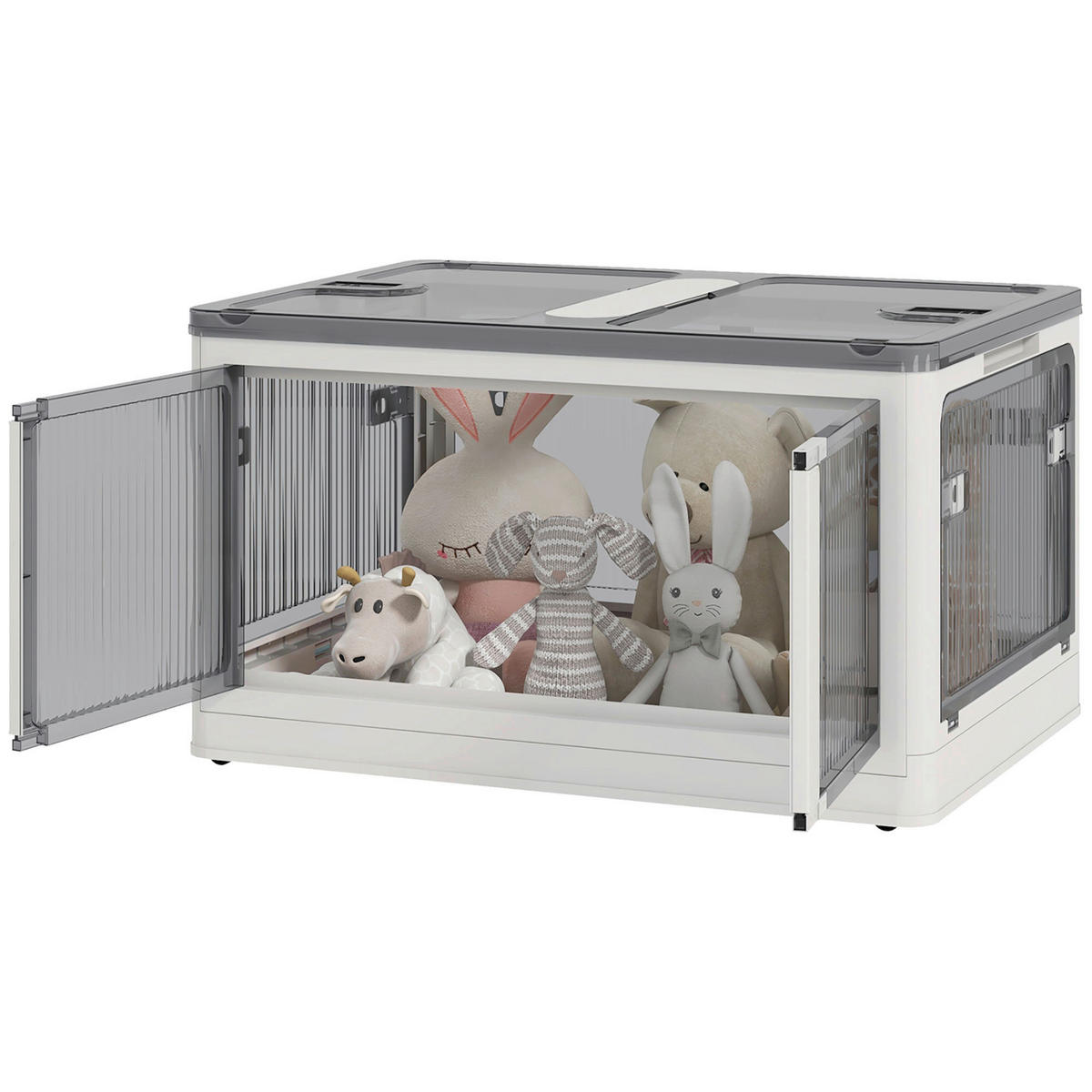 HOMCOM Aufbewahrungsbox weiß B/H/L: ca. 47x67x38 cm Aufbewahrungsbox - weiß (38,00/47,00/67,00cm) - HOMCOM