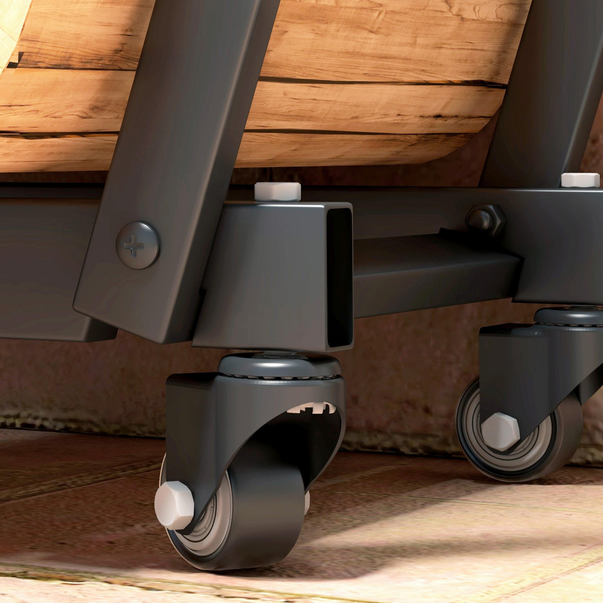 Outsunny Kaminholzständer schwarz B/H/L: ca. 30x81x79 cm Kaminholzständer - schwarz (79,00/30,00/81,00cm) - Outsunny