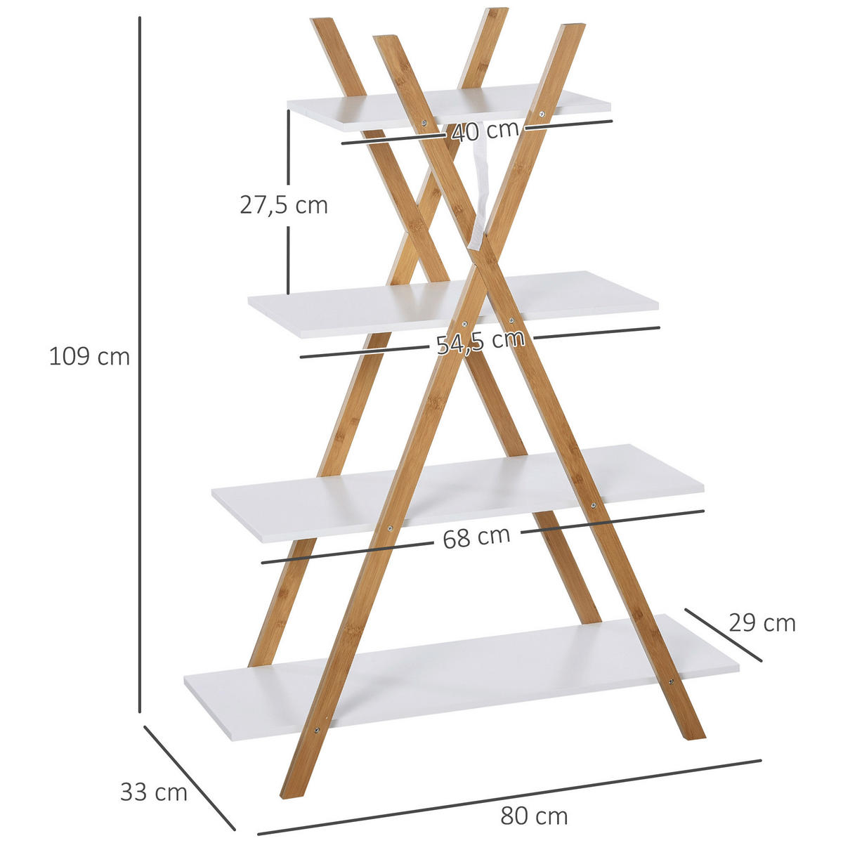 Badregal 834-272 weiß natur B/H/T: ca. 80x109x33 cm 834-272 - weiß/natur (80,00/109,00/33,00cm) - kleankin