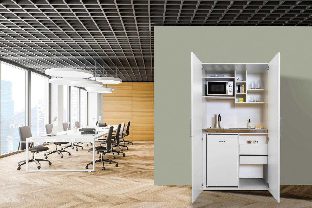 Respekta Schrankküche Economy weiß matt B/H/T: ca. 104x193x67 cm Economy - weiß (104,00/193,00/67,00cm) - Respekta