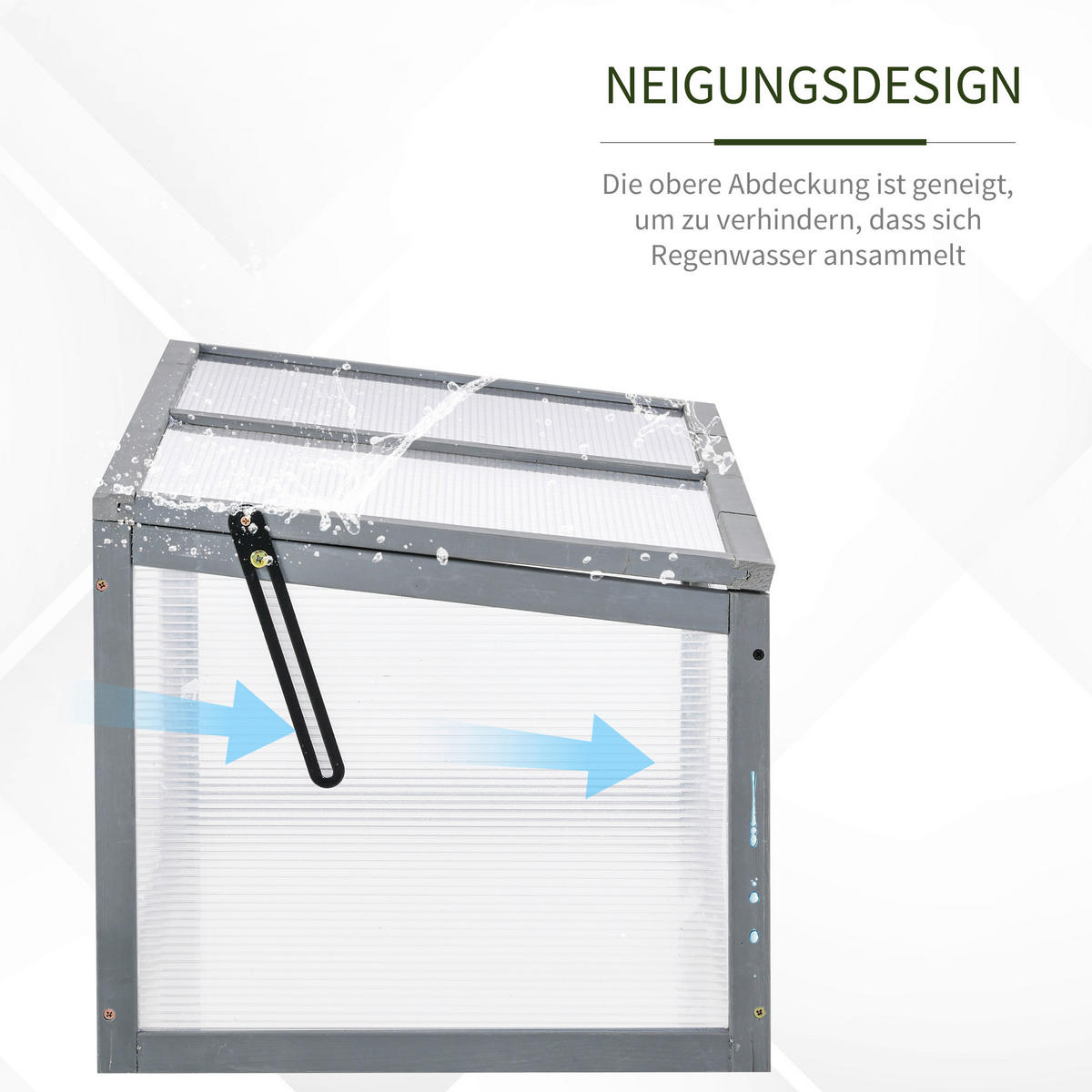 Outsunny Frühbeet B/H/L: ca. 46x40x90 cm Frühbeet - grau (90,00/46,00/40,00cm) - Outsunny