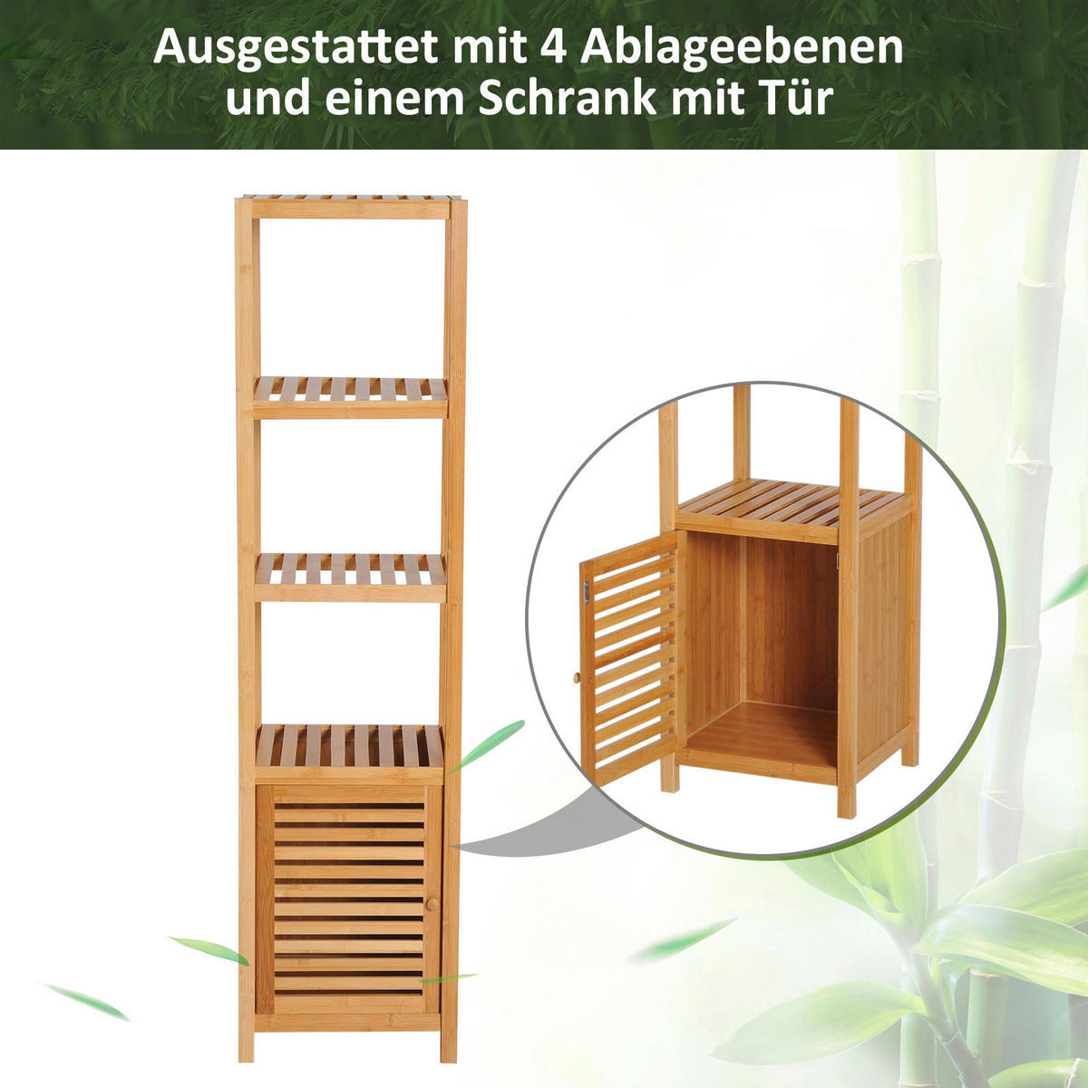 Badschrank natur Edelstahl B/H/L: ca. 33x36x140 cm Badschrank - natur (140,00/33,00/36,00cm) - HOMCOM