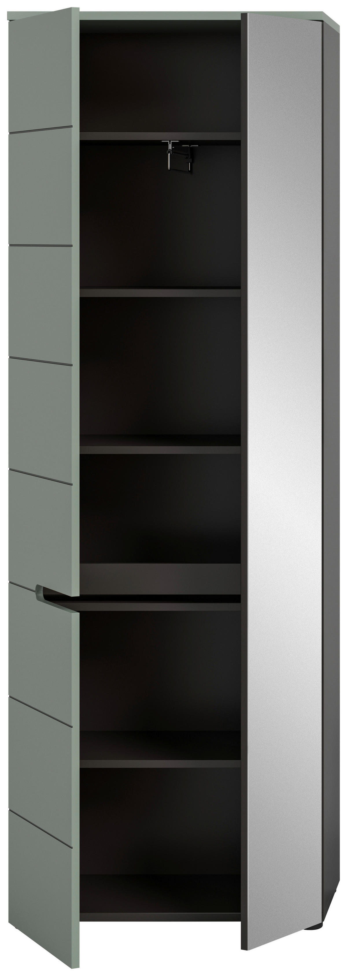 Garderobenschrank Canu grün basaltgrau Nachbildung B/H/T: ca. 190x65x37 cm Canu - basaltgrau/grün (190,00/65,00/37,00cm) - xonox.home