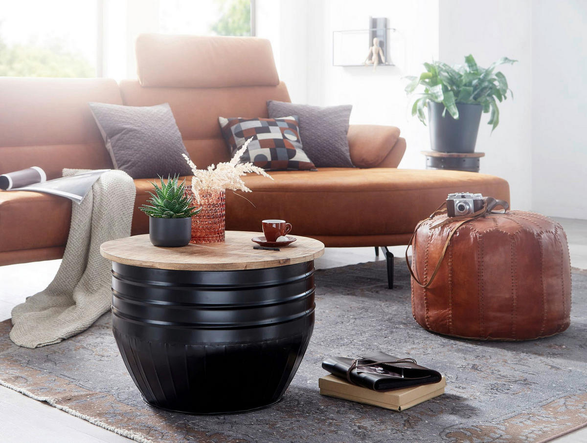Couchtisch schwarz B/H/T: ca. 60x41x60 cm Couchtisch - schwarz (60,00/41,00/60,00cm) - Wohnling