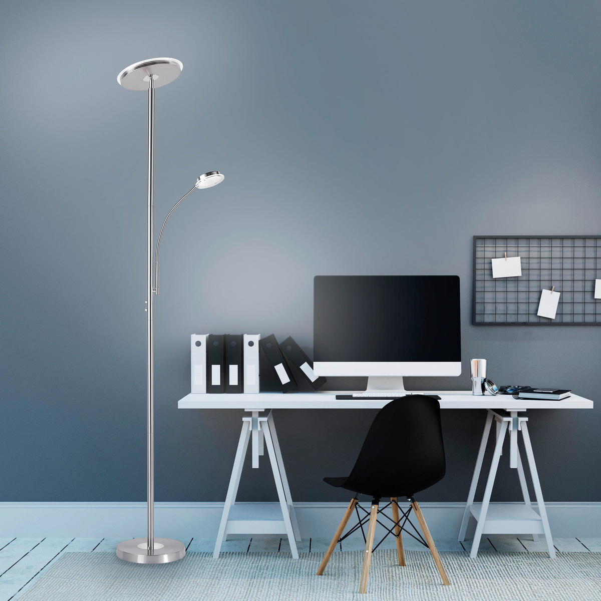 Just Light Deckenfluter 11709-55 Stahl Metall H: ca. 193 cm LED-Deckenfluter_Hans_rund - Stahl (193,00cm) - Just Light
