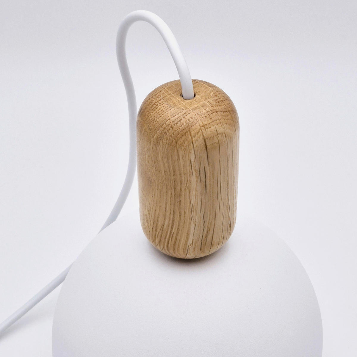 Lamkur Hängeleuchte Eiche weiß Holz Stahl B/H/L: ca. 15,5x102x15,5 cm E27 1 Brennstellen Alma - Eiche/weiß (15,50/15,50/102,00cm) - Lamkur
