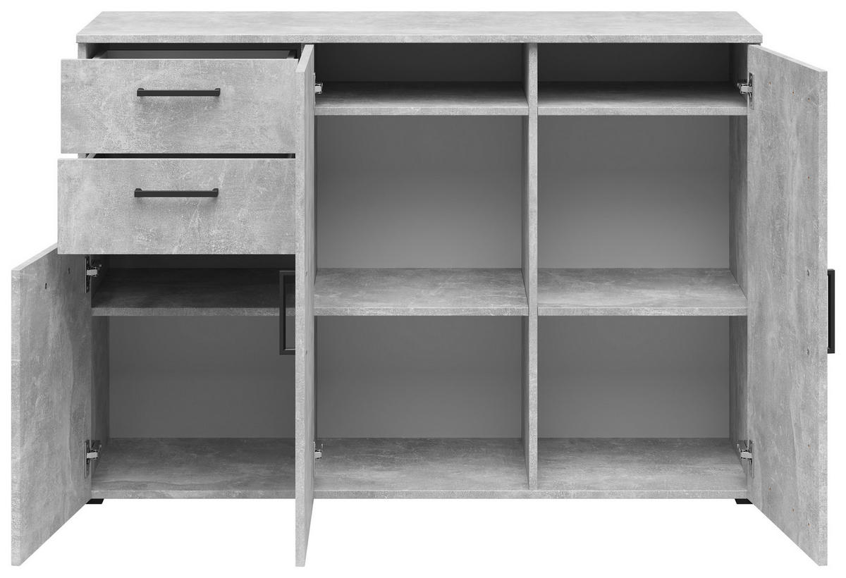 Kommode Multi-Stauraum Typ 28 Beton Optik B/H/T: ca. 120x83x40 cm Multi-Stauraum Typ 28 - Beton (120,00/83,00/40,00cm)