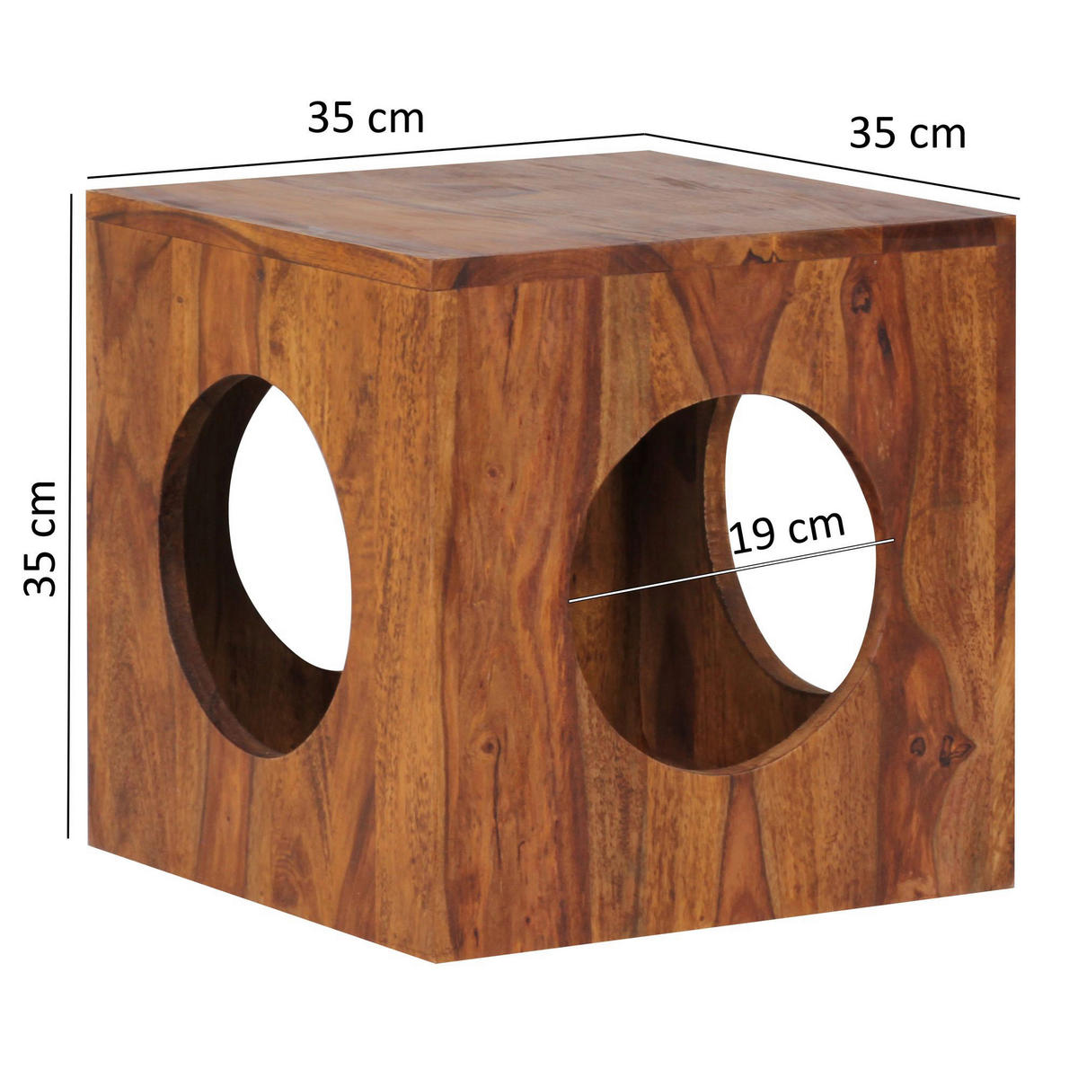 Beistelltisch rosenholz Holz B/H/T: ca. 35x35x35 cm Beistelltisch MUMBAI - rosenholz (35,00/35,00/35,00cm) - Wohnling