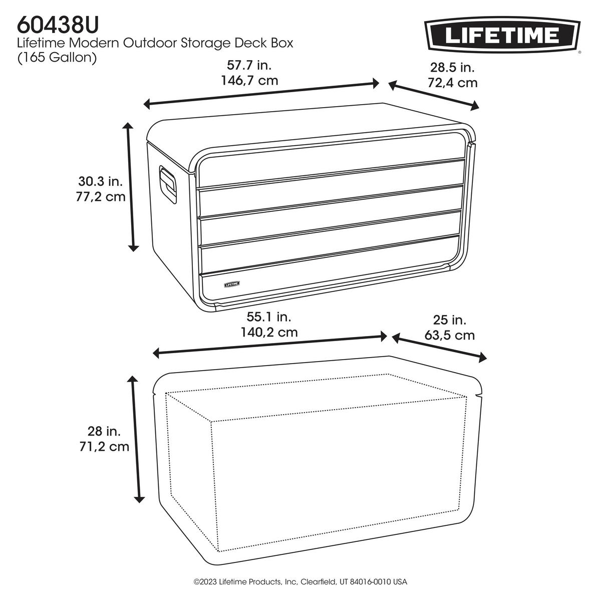 Lifetime Kissen- & Auflagenbox Space grau Kunststoff B/H/L: ca. 146,7x77,2x72,4 cm Space - grau (72,40/146,70/77,20cm) - Lifetime