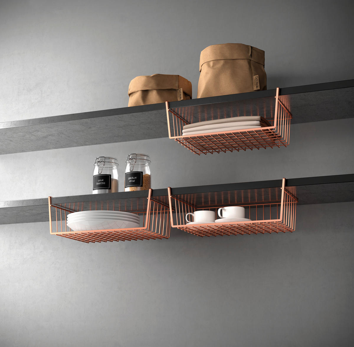 Metaltex Schrankkorb Kanguro Copper Kanguro Copper - Kupfer - Metaltex