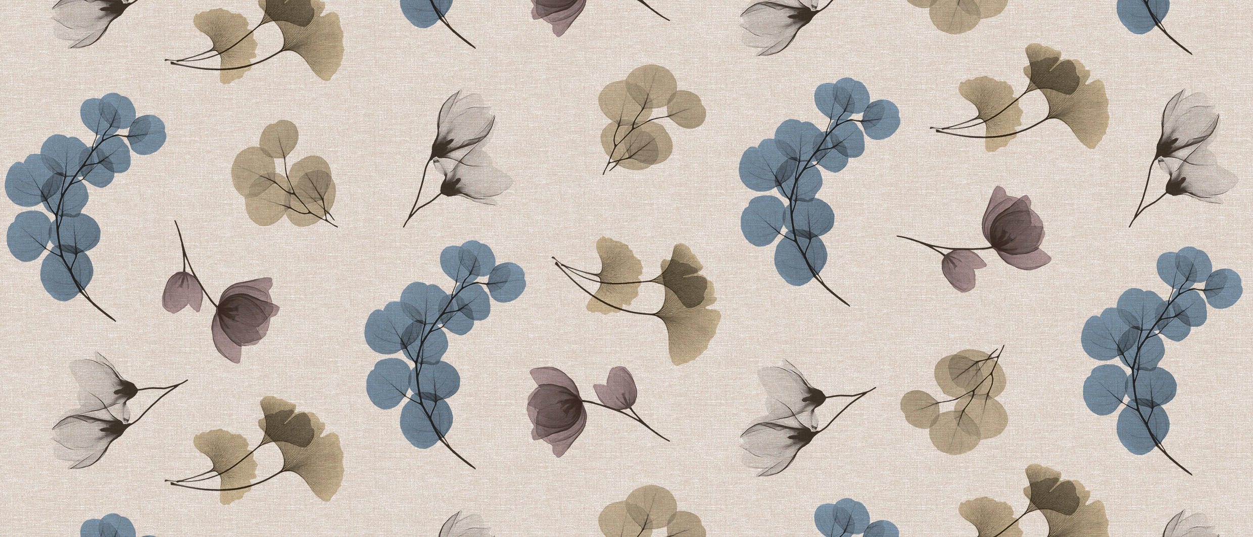 Milano Abwaschbarer Tischbelag Ginko Natur leinen B: ca. 140 cm Ginko Natur - leinen (140,00cm) - Milano