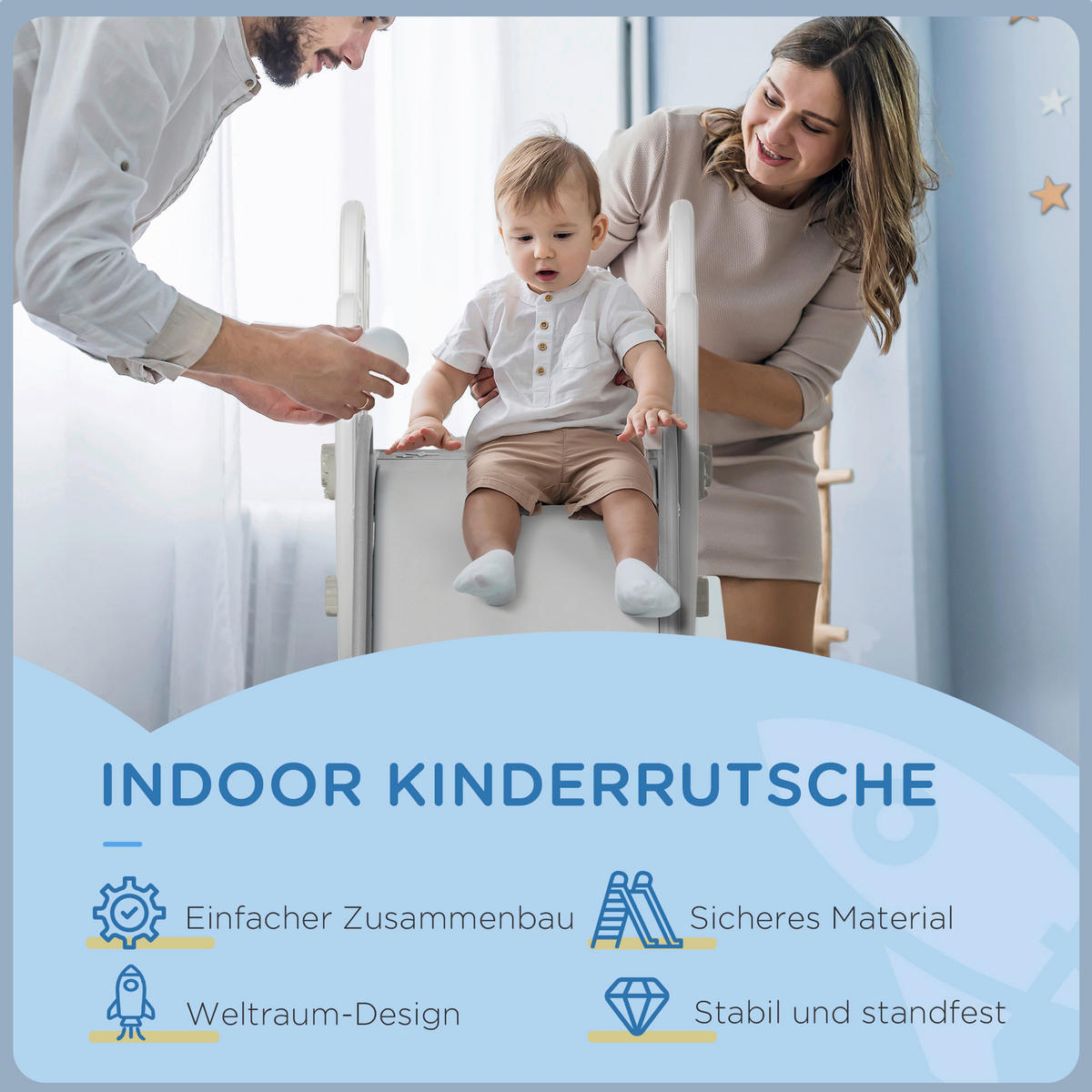 AIYAPLAY Outdoor-Spielzeug grau B/H/L: ca. 46,5x157x80 cm Kinderrutsche - grau (80,00/46,50/157,00cm) - AIYAPLAY