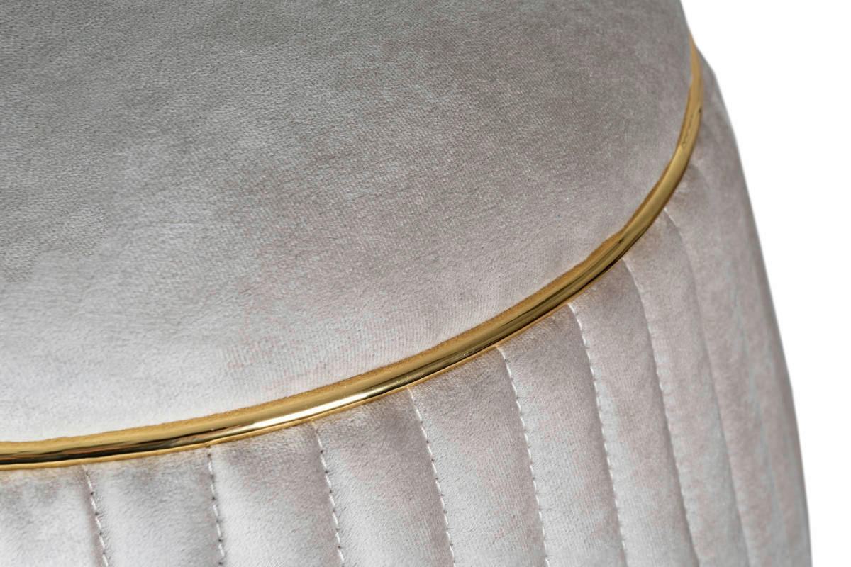 Thumbnail - 360 Living Hocker Doric 200 taupe gold H/D: ca. 53x51,5 cm