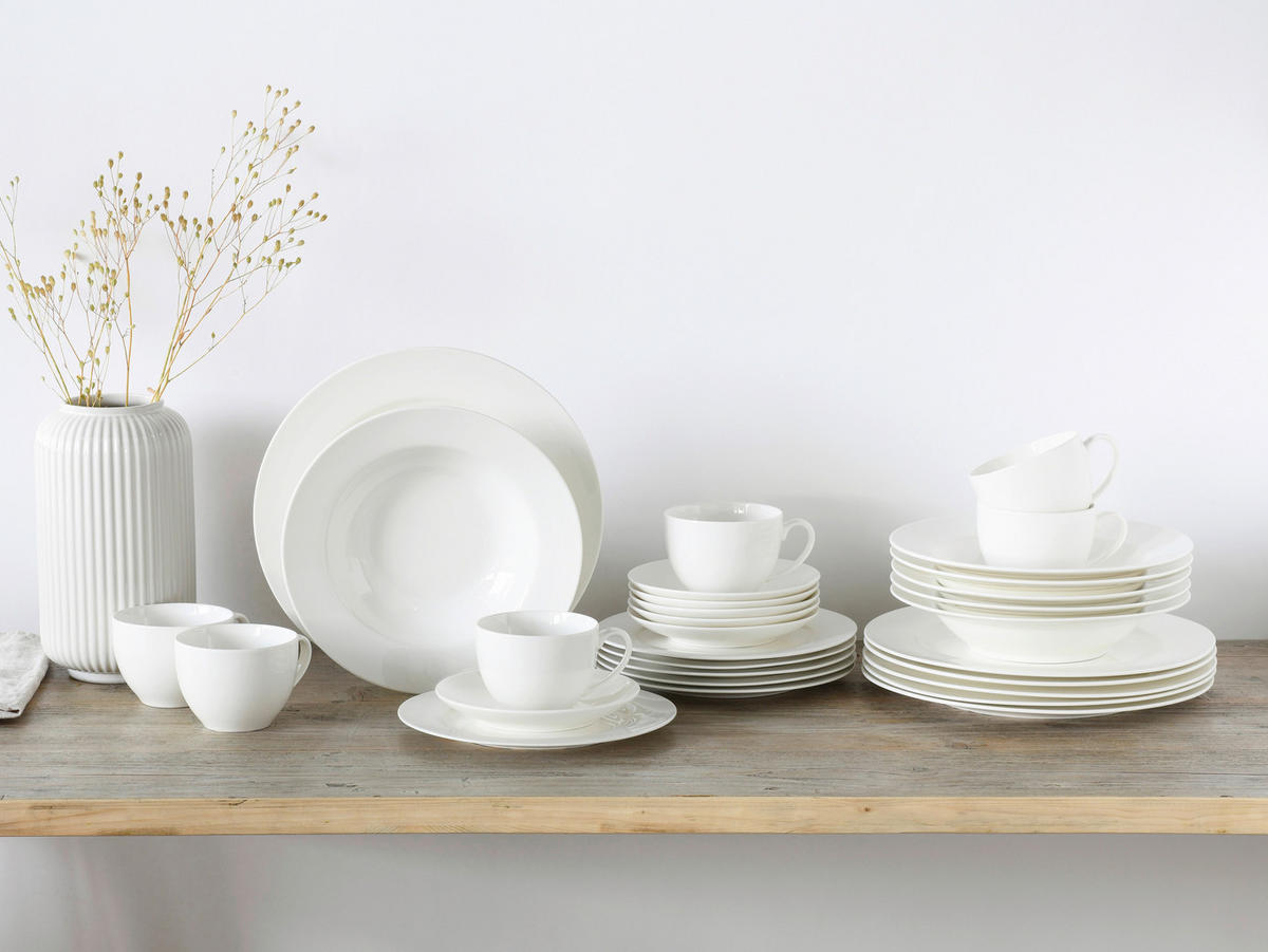 CreaTable Kombiservice Fleur Royal cremeweiß Porzellan 30 tlg. Fleur Royal - cremeweiß - CreaTable