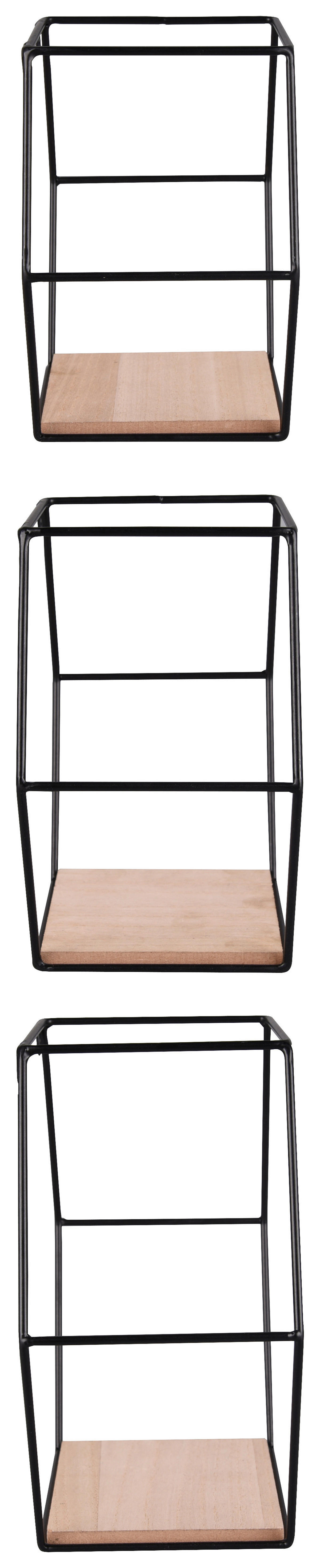 Wandregal CHIARA, 3-teilig schwarz B/H/T: ca. 22x22x11 cm CHIARA, 3-teilig - schwarz (22,00/22,00/11,00cm) - Mirrors&More