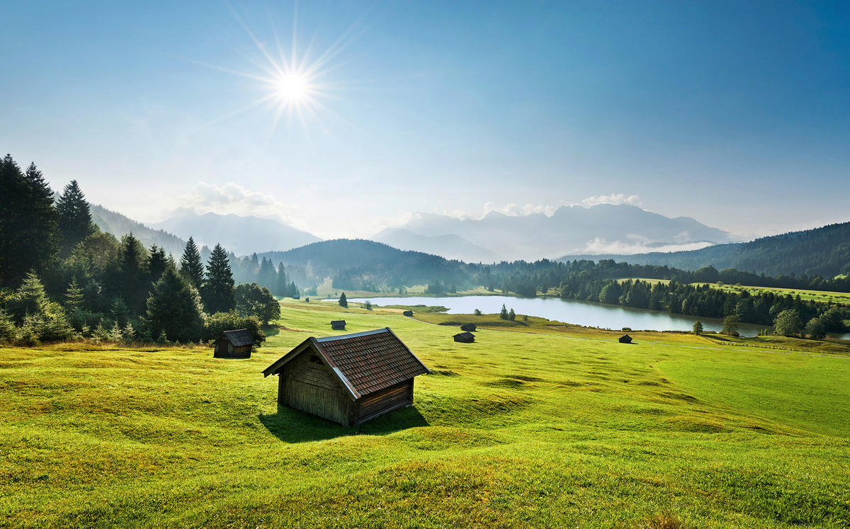 Komar Fototapete Bergwiese vor Karwendel B/L: ca. 450x280 cm Bergwiese vor Karwendel - (450,00/280,00cm) - Komar