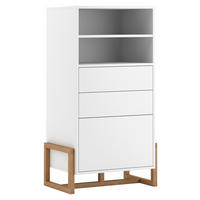 Highboard Oslo weiß matt Eiche Nachbildung B/H/T: ca. 63,4x115,7x42 cm Oslo - Eiche/weiß (63,40/115,70/42,00cm) - WIPMEB