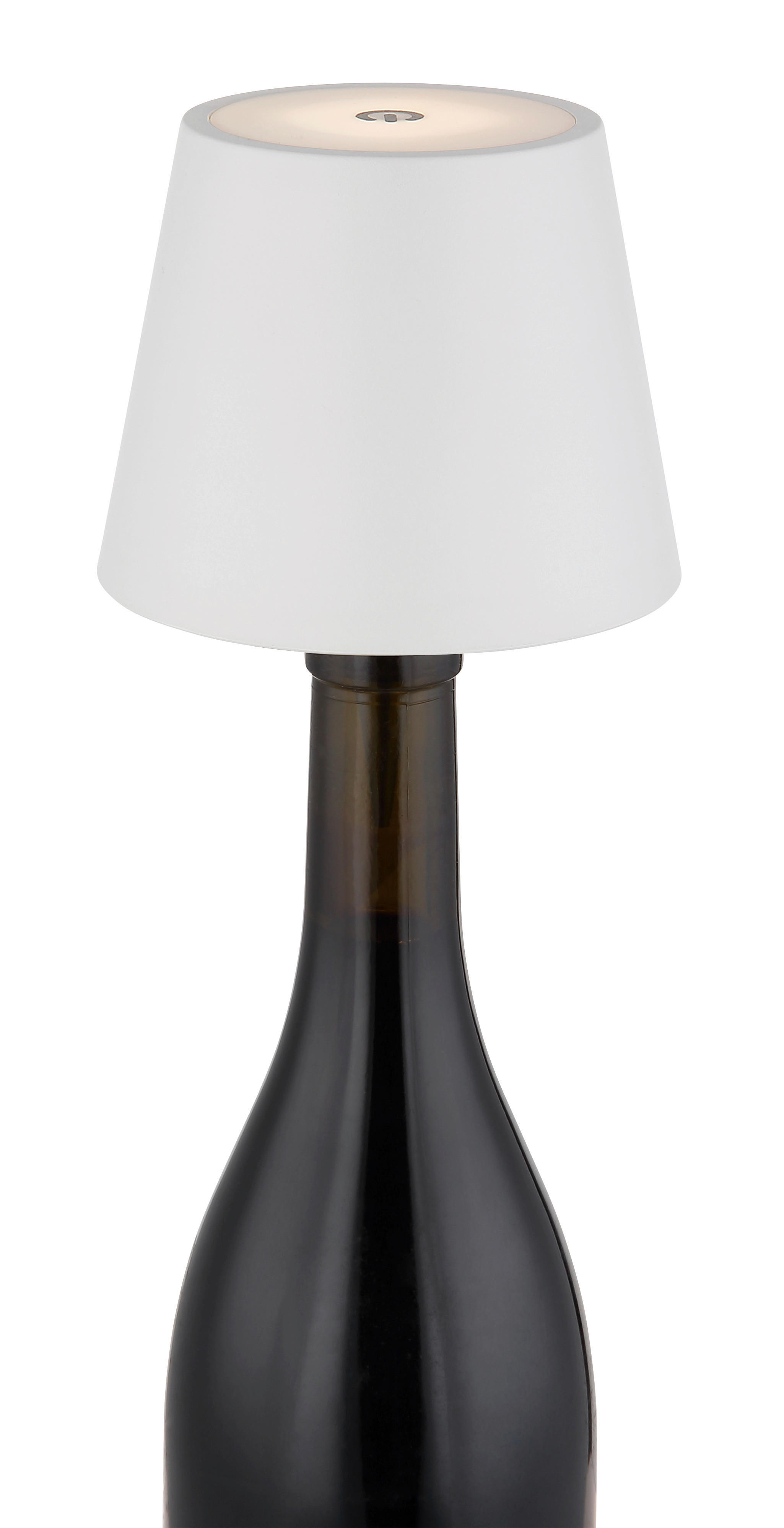 GLOBO LED-Tischleuchte Opal weiß Kunststoff Metall H/D: ca. 36x11,5 cm VANNIE I - weiß/Opal (11,50/36,00cm) - GLOBO