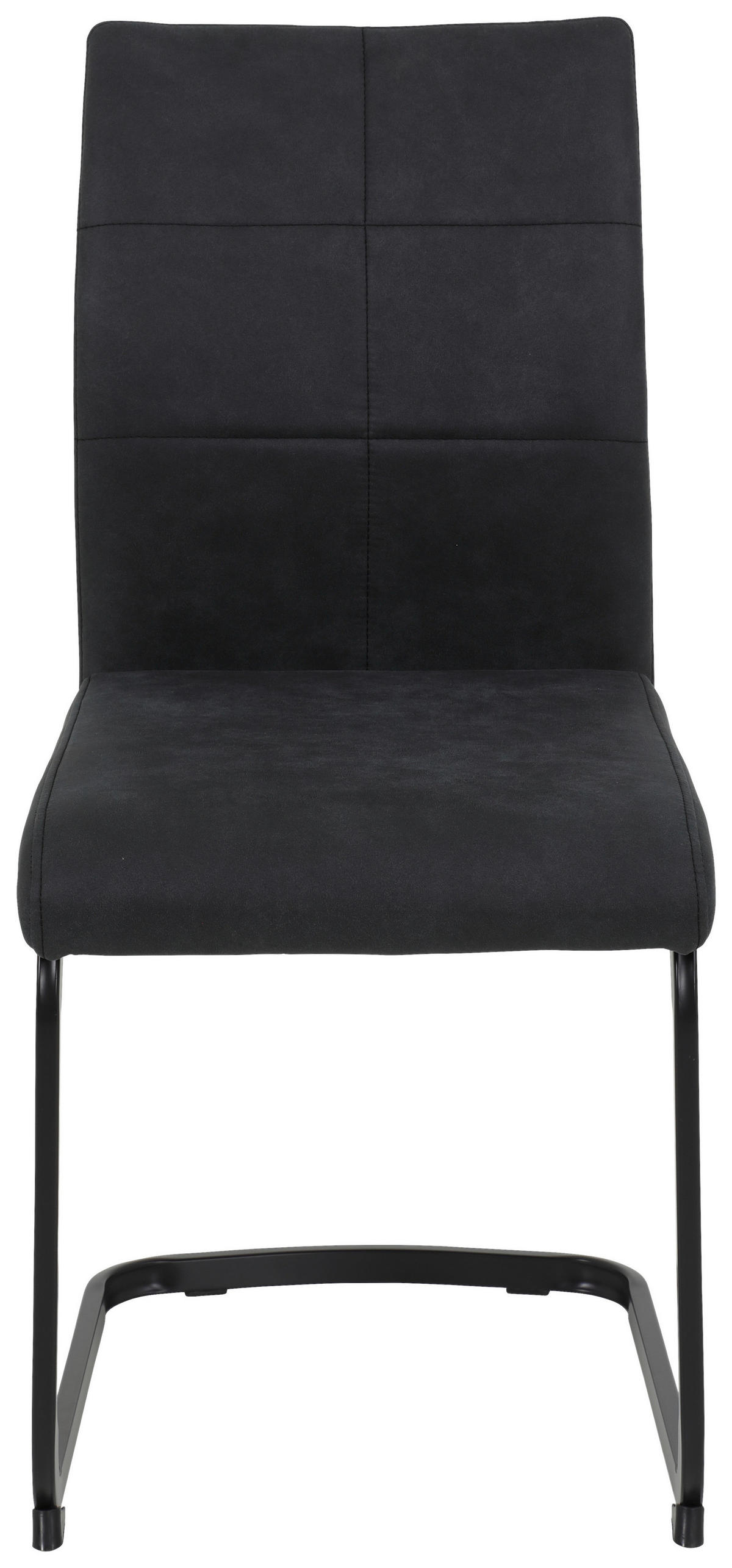 Stuhl 2er Set PIA anthrazit Vintage schwarz Microfaser Metall B/H/T: ca. 42x89x59 cm 2er Set PIA - schwarz/anthrazit (42,00/89,00/59,00cm) - Hela