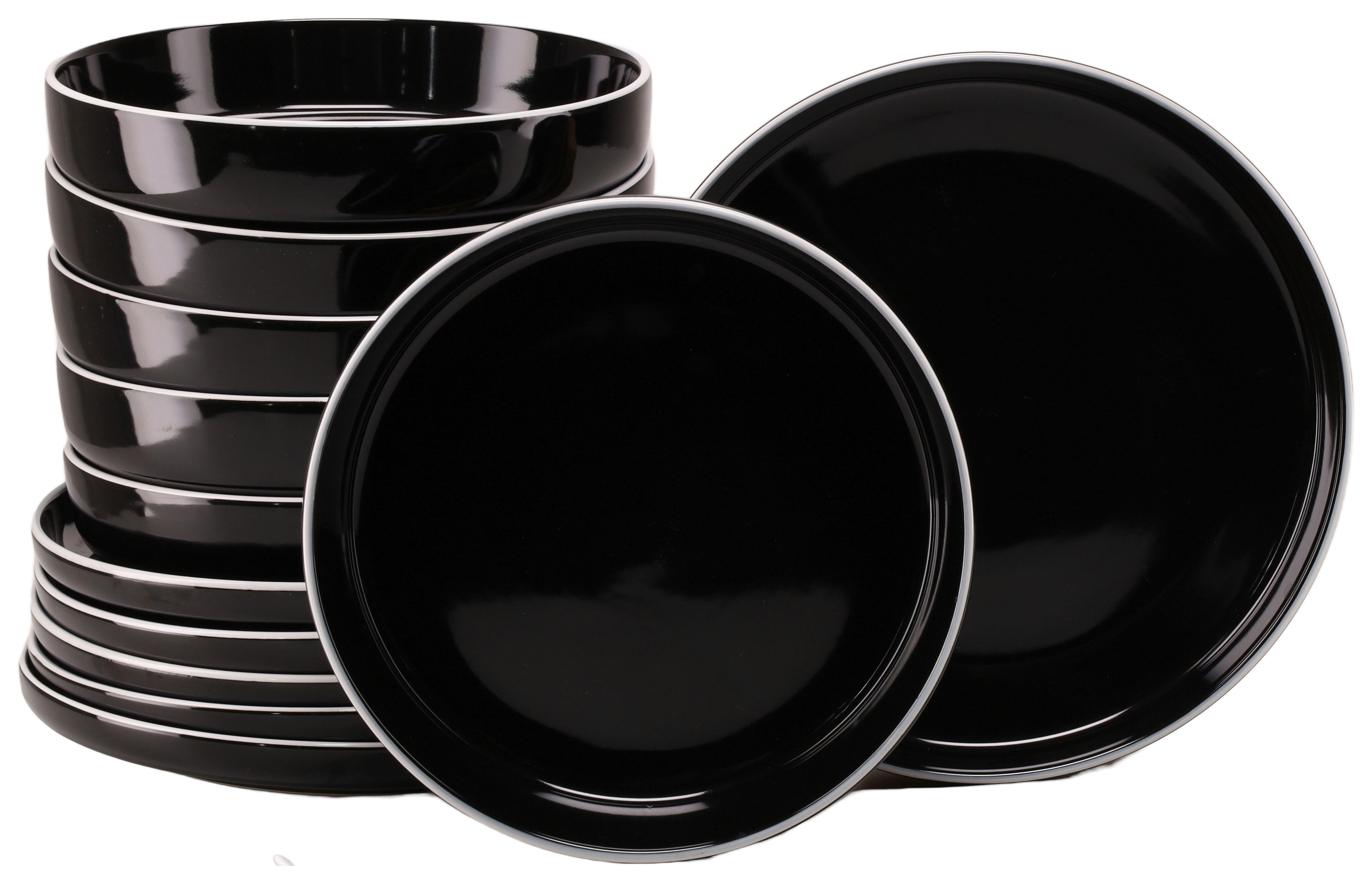 CreaTable Tafelservice Nordic Gourmet schwarz Steinzeug 12 tlg. Nordic Gourmet - schwarz - CreaTable