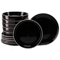 CreaTable Tafelservice Nordic Gourmet schwarz Steinzeug 12 tlg. Nordic Gourmet - schwarz - CreaTable