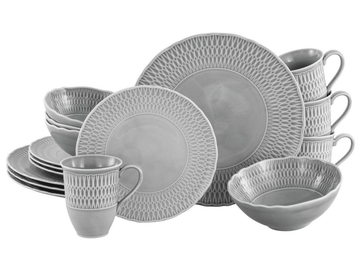 CreaTable Kombiservice Sofia grau Porzellan 16 tlg. Sofia - grau - CreaTable