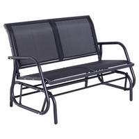 HOMCOM Schaukelbank schwarz Stahl B/H/L: ca. 123x88x80 cm Schaukelbank - schwarz (80,00/123,00/88,00cm) - HOMCOM