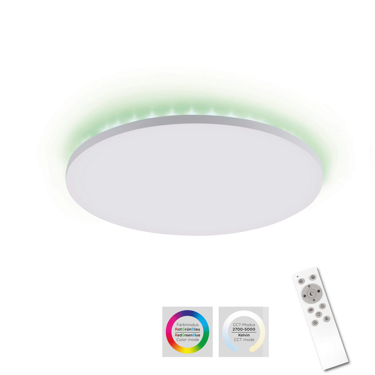 Just Light LED-Deckenleuchte weiß H/D: ca. 2,9x42 cm 2 Brennstellen LED-Deckenleuchte_Floki - weiß (42,00/2,90cm) - Just Light