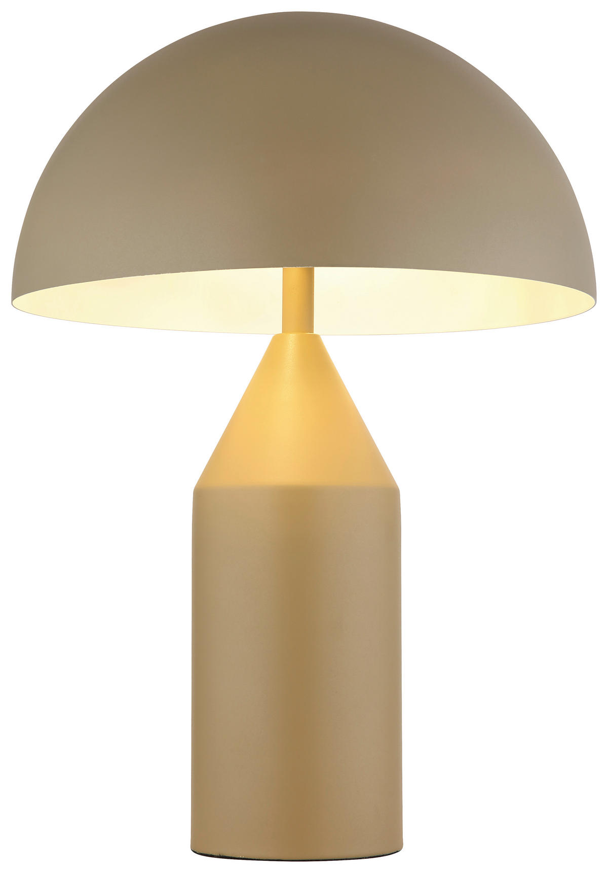 GLOBO Tischleuchte sand weiß Metall H/D: ca. 39x28 cm E27 2 Brennstellen ATOMA - sand/weiß (28,00/39,00cm) - GLOBO