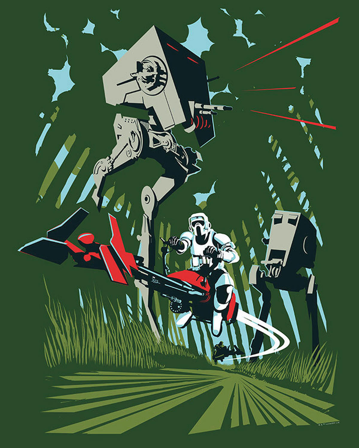 Komar Poster Star Wars Classic Vector Endor Star Wars - Classic B/L: ca. 40x50 cm Star Wars Classic Vector Endor - (40,00/50,00cm) - Komar