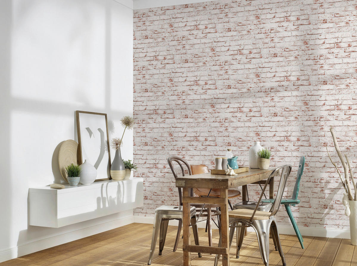A.S.Creation Vliestapete Best of Wood`n Stone 2nd Edition Steine rot B/L: ca. 53x1005 cm Best of Wood`n Stone 2nd Edition - rot (53,00/1005,00cm) - A.S.Creation