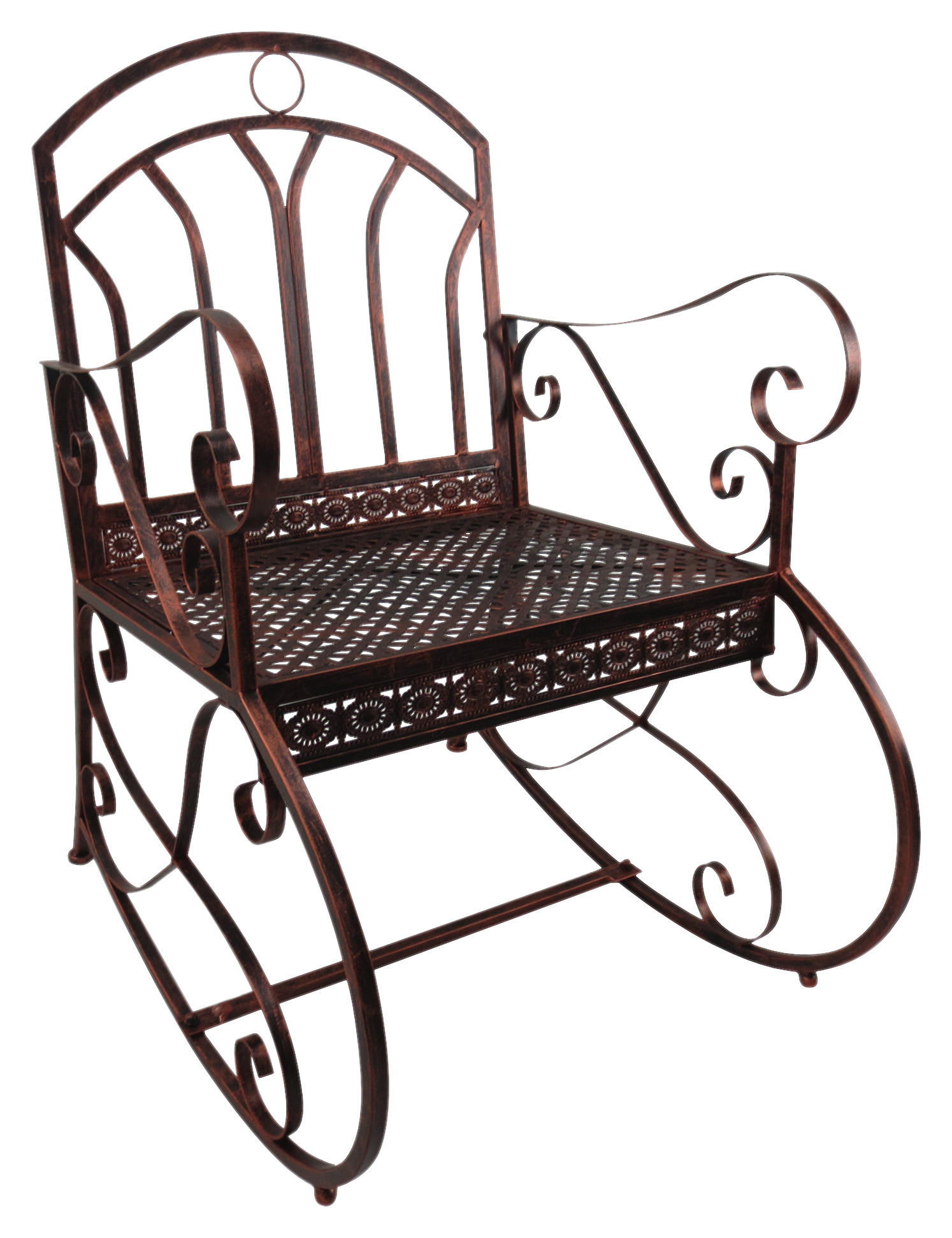 Outsunny Schaukelstuhl bronze Metall B/H/T: ca. 59x96x73 cm Schaukelstuhl - bronze (59,00/96,00/73,00cm)