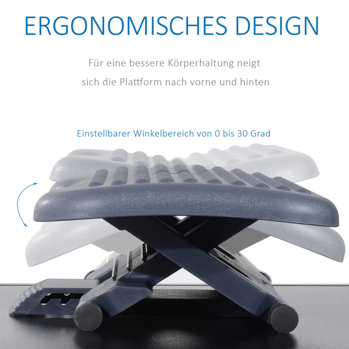 HOMCOM Fußstütze höhenverstellbar dunkelgrau Fußstütze höhenverstellbar - dunkelgrau (14,00/35,00/17,00cm) - HOMCOM