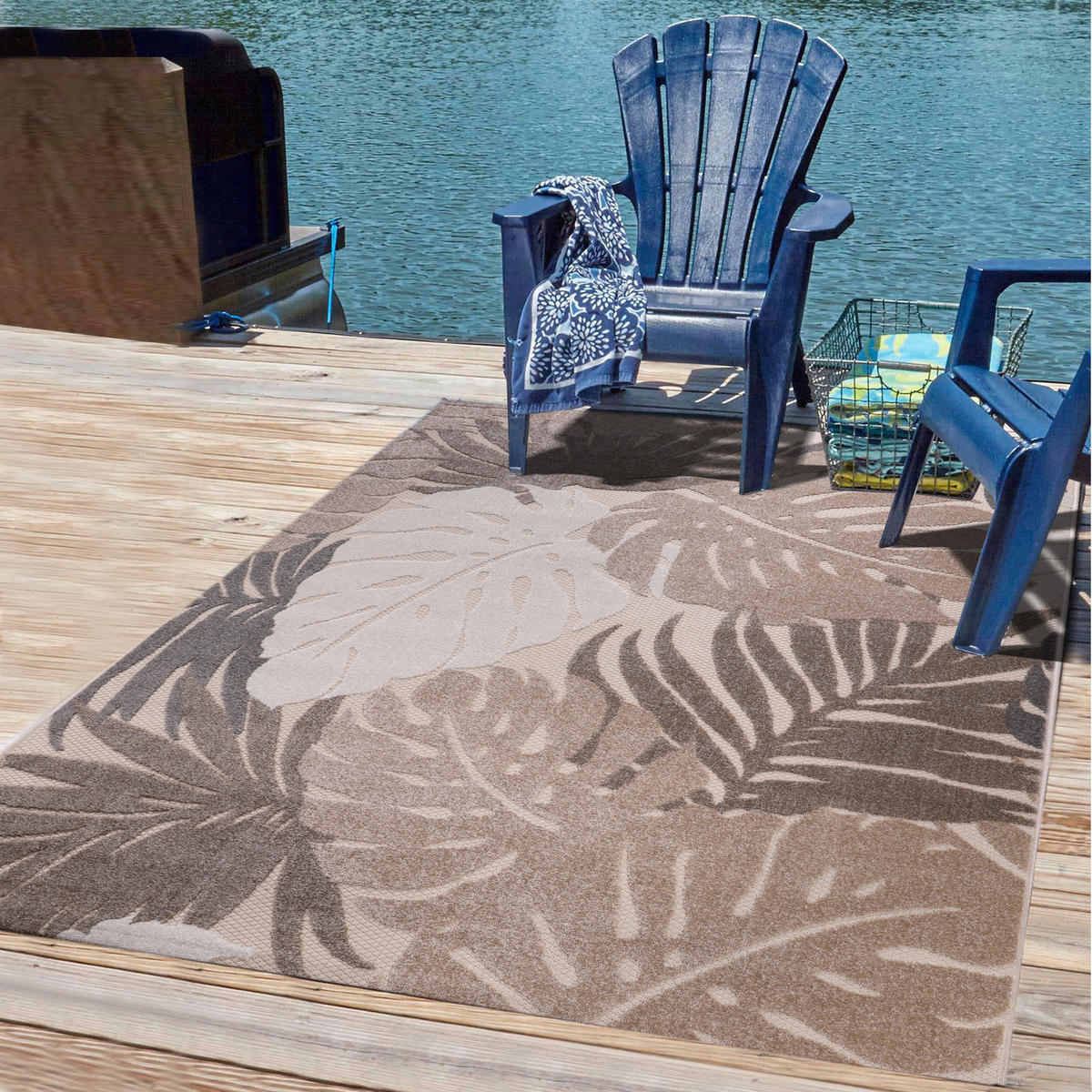 Sanat Outdoorteppich FLORAL beige B/L: ca. 80x200 cm FLORAL - beige (80,00/200,00cm) - Sanat