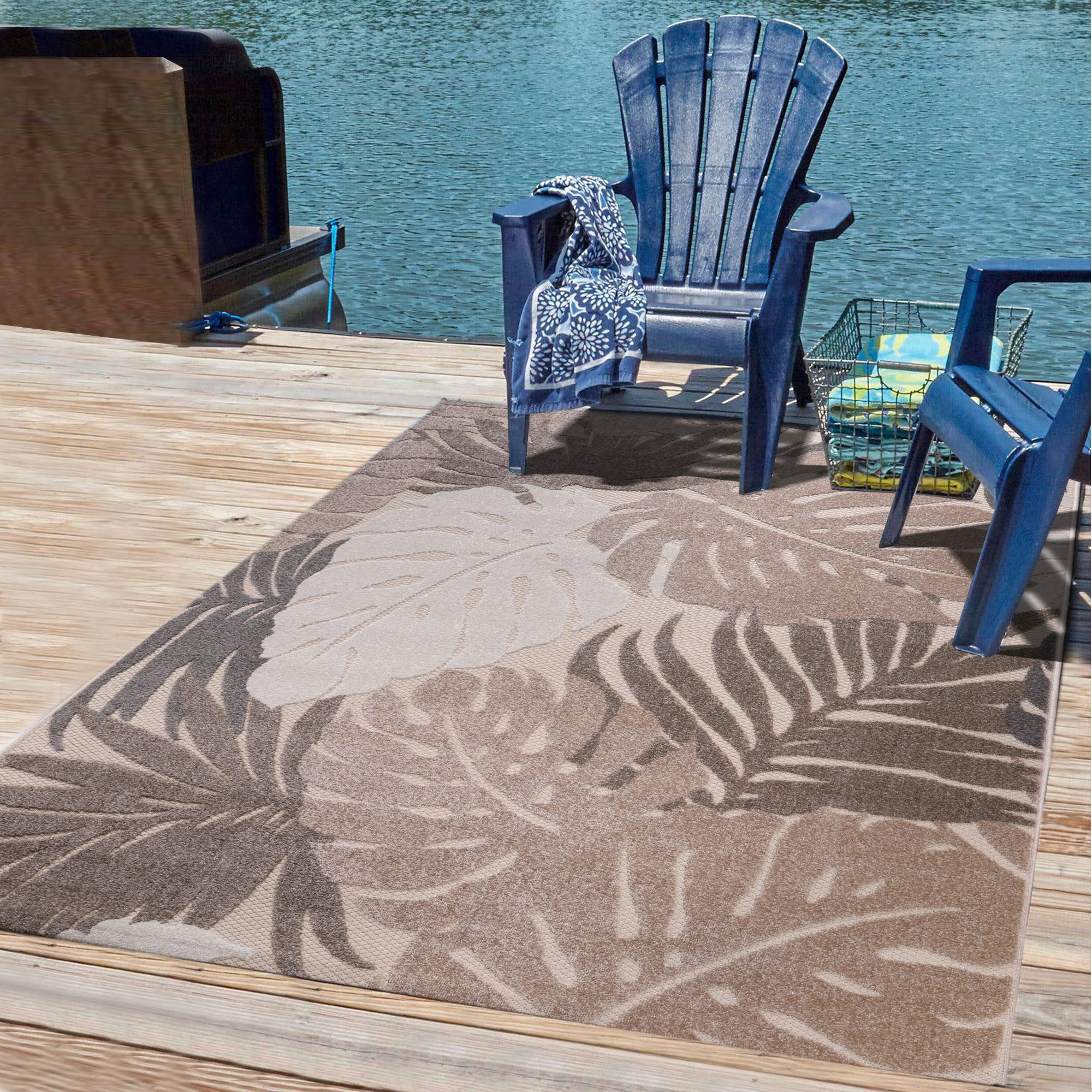 Thumbnail - Sanat Outdoorteppich FLORAL beige B/L: ca. 120x170 cm