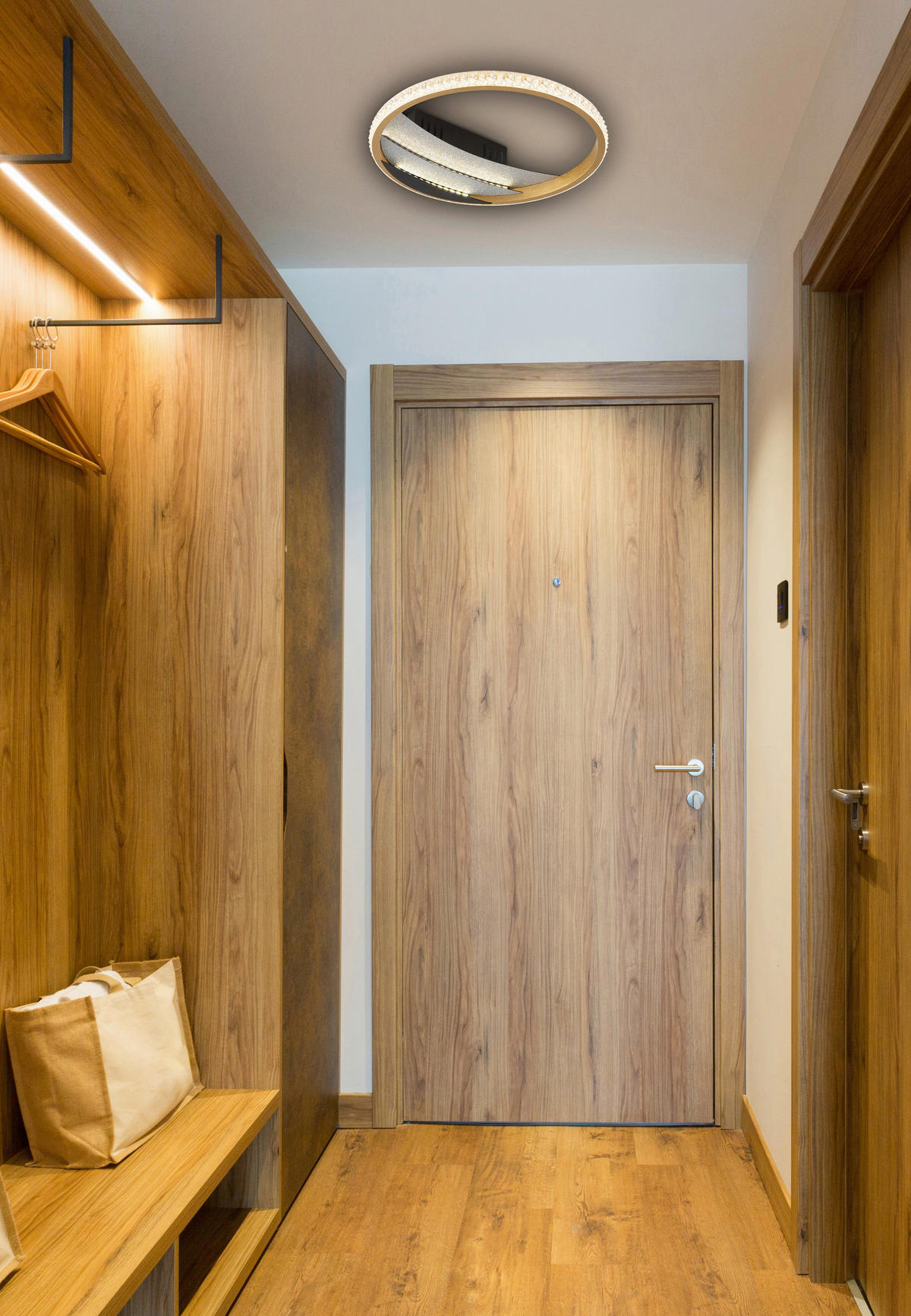 GLOBO Deckenleuchte klar schwarz gold Aluminium Metall Kunststoff H/D: ca. 6x29,5 cm 1 Brennstellen Constance - gold/klar (29,50/6,00cm) - GLOBO