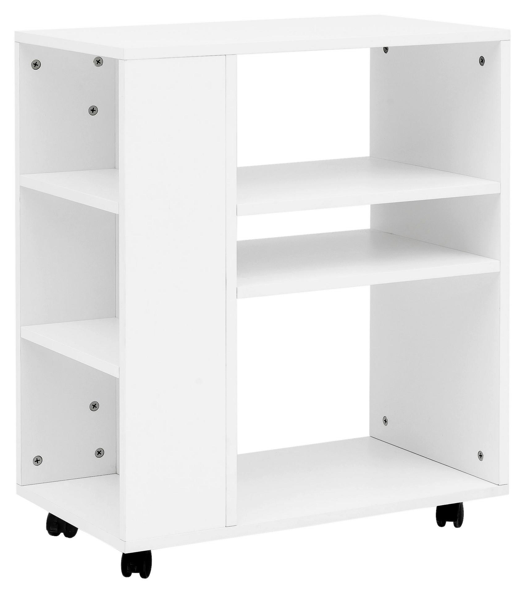 Regal weiß schwarz B/H/T: ca. 60x75x35 cm Regal - weiß/schwarz (60,00/75,00/35,00cm) - Wohnling