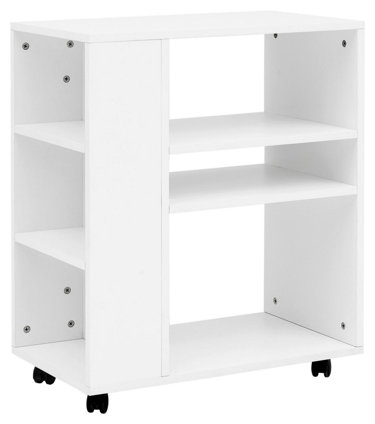 Regal weiß schwarz B/H/T: ca. 60x75x35 cm Regal - weiß/schwarz (60,00/75,00/35,00cm) - Wohnling