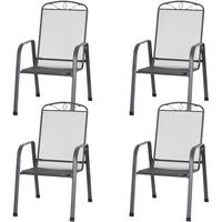 Gardamo Stapelsessel 4er Set ELDA anthrazit Stahl B/H/L: ca. 57x94x75 cm ELDA - anthrazit (75,00/57,00/94,00cm) - Gardamo