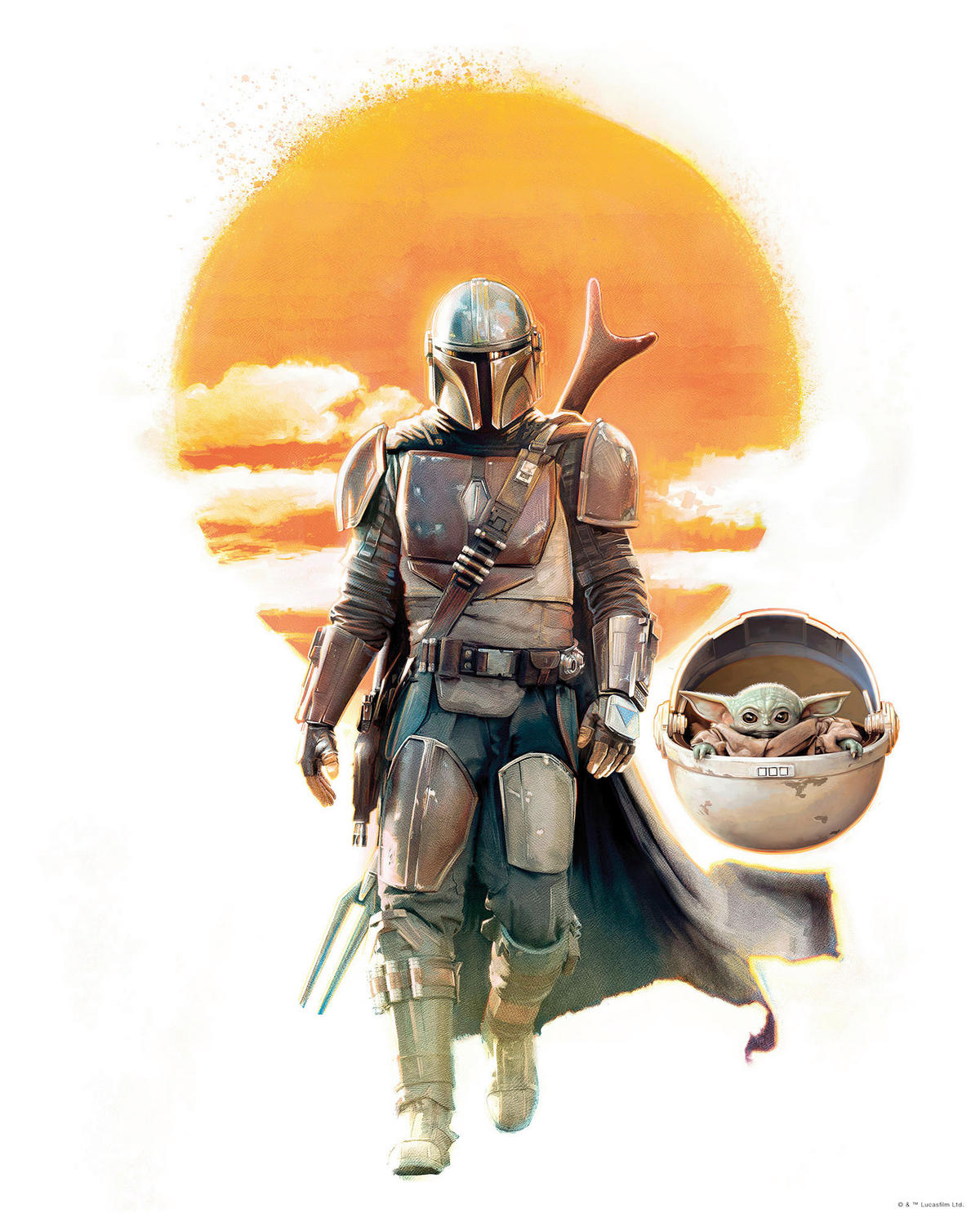 Komar Poster Mandalorian The Child Family Trip Disney B/L: ca. 40x50 cm Mandalorian The Child Family Trip - (40,00/50,00cm) - Komar
