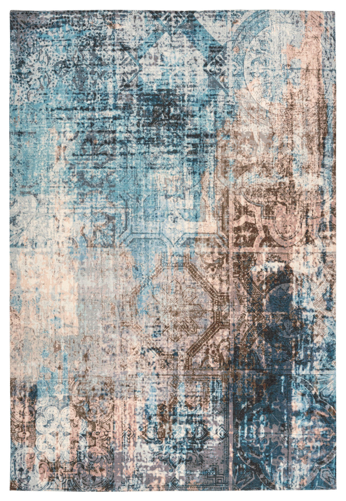 360Living Teppich Indiana blau B/L: ca. 80x150 cm Indiana - blau/braun (80,00/150,00cm) - 360Living