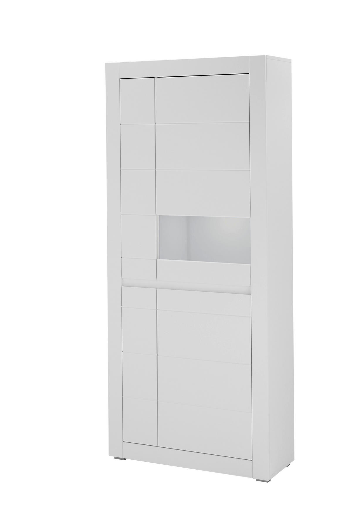 Vitrine Chester weiß matt B/H/T: ca. 85x198x35 cm Chester - weiß (85,00/198,00/35,00cm)
